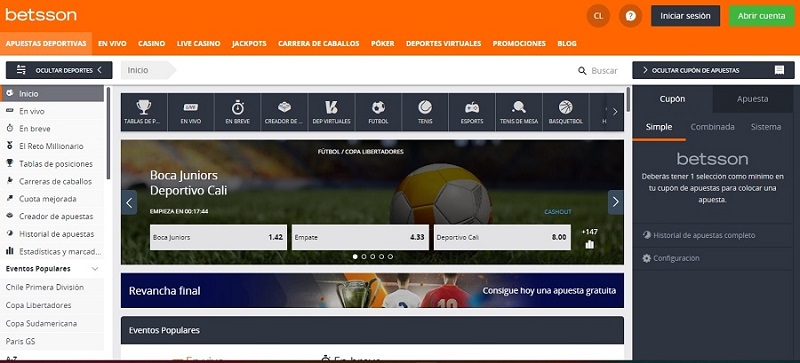 apuestas deportivas en betsson chile