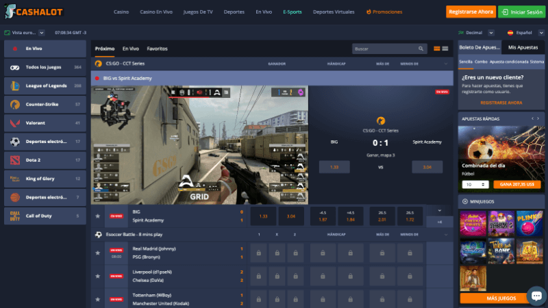 Cashalot apuestas esports
