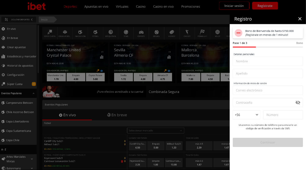 Registro en iBet Chile