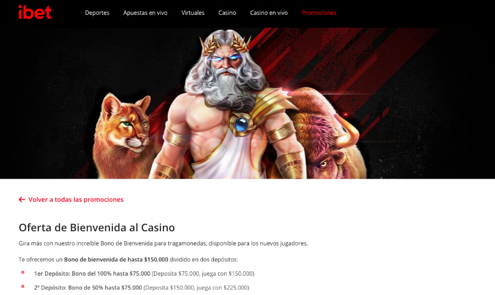 iBet bono para casino
