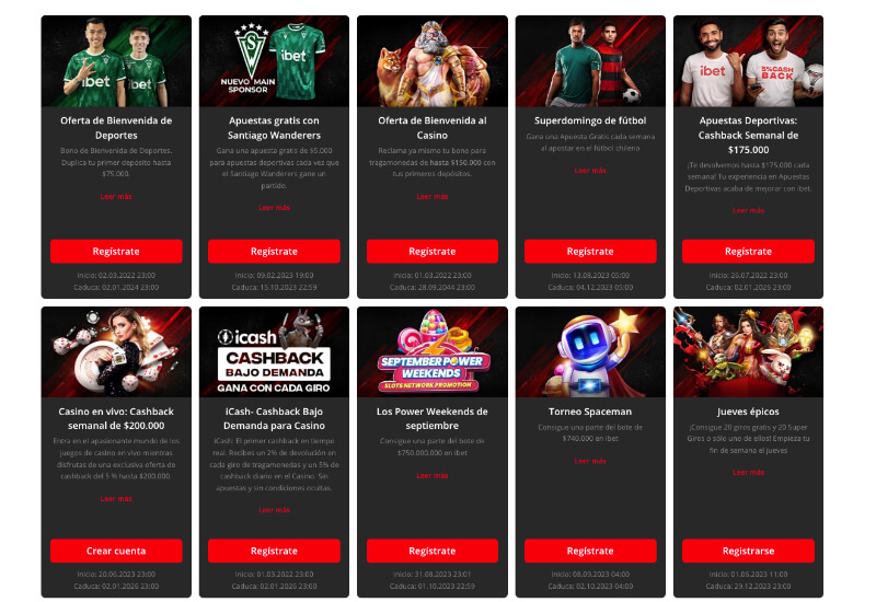 iBet bonos y promociones