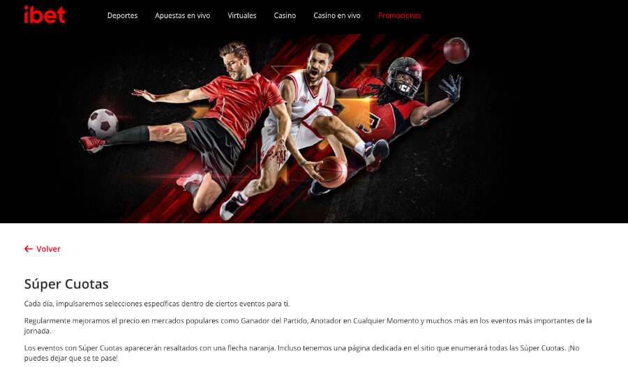iBet promoción: Super Cuotas